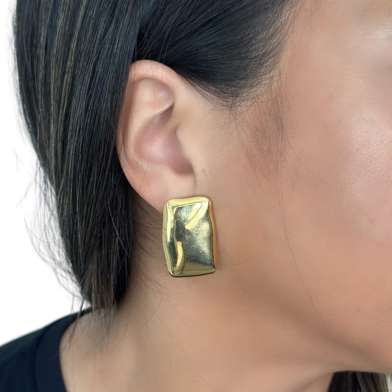 Simple Style Solid Color 18K Gold Plated Earrings