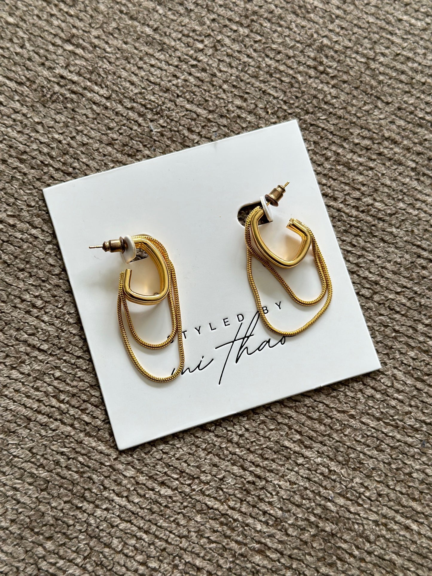 Geometric Solid Color Plating Alloy Hoop Earrings