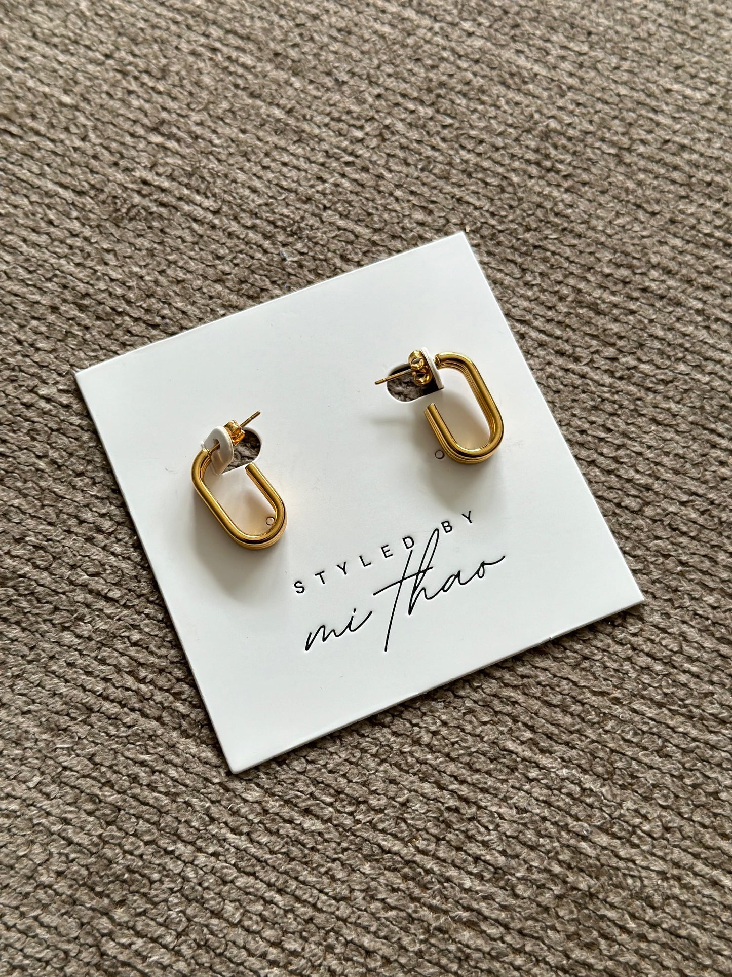 Modern Style Artistic U Shape Polishing Plating Stainless Steel 14K Gold Plated Earrings