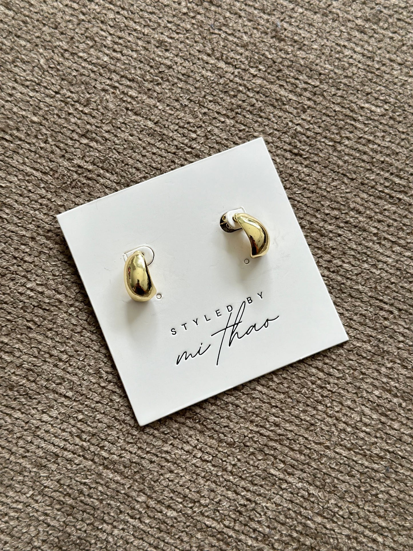 Simple Geometric Gold Plated Earrings